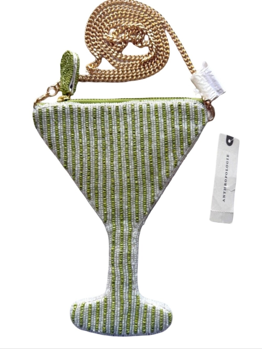 NWT Maeve Anthropologie Beaded Martini Glass Crossbody Bag Cocktail Novelty - Picture 8 of 8